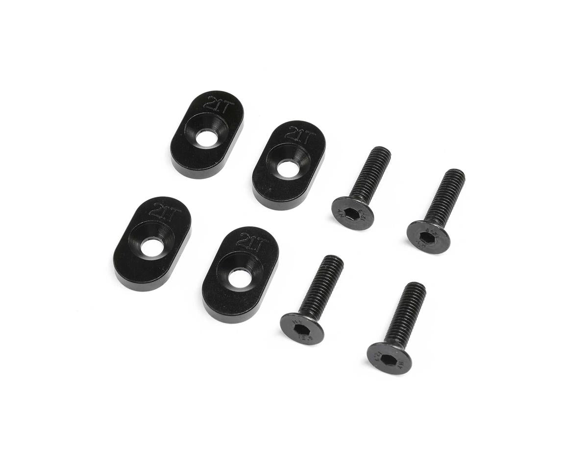 LOS232139 Losi 21T Engine Mount Insert and Screws, Black, 4pcs, DBXL 2.0 Losi
