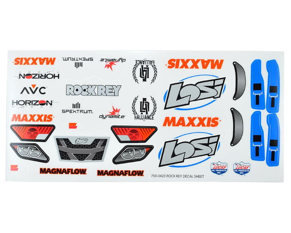 LOS239002 Losi Electric Blue Decal Sheet- Rock Rey