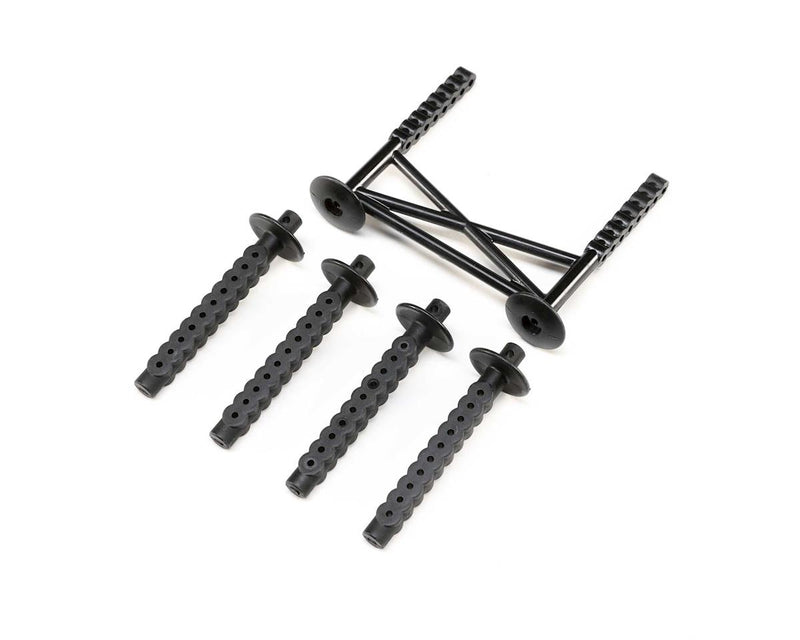 LOS241050 Losi Black Rear Body Support and Body Posts, LMT