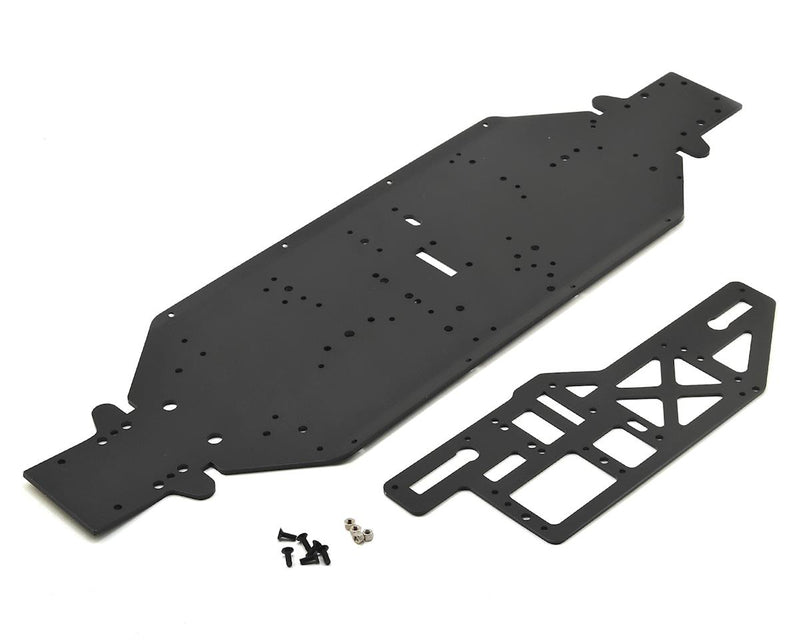 LOS251050 Losi Chassis with Brace plate, 4mm, Black- DBXL-E