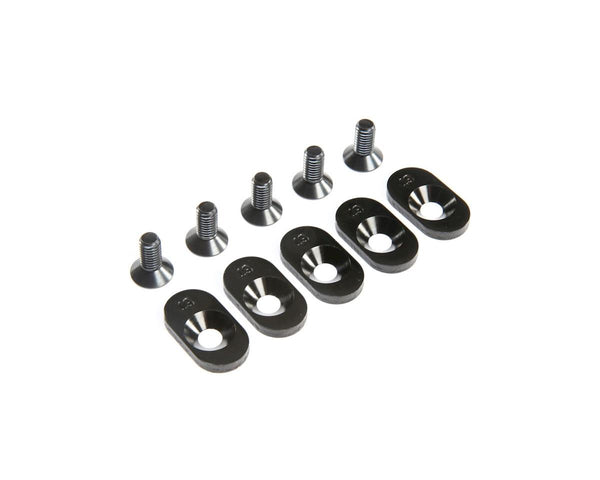 LOS252101 Losi Engine Mount Insert and Screws, Black, 19T, 5ive-T 2.0