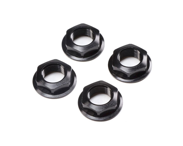 LOS252112 Losi 17mm Flanged Wheel Nut, Black (4), Super Rock Rey