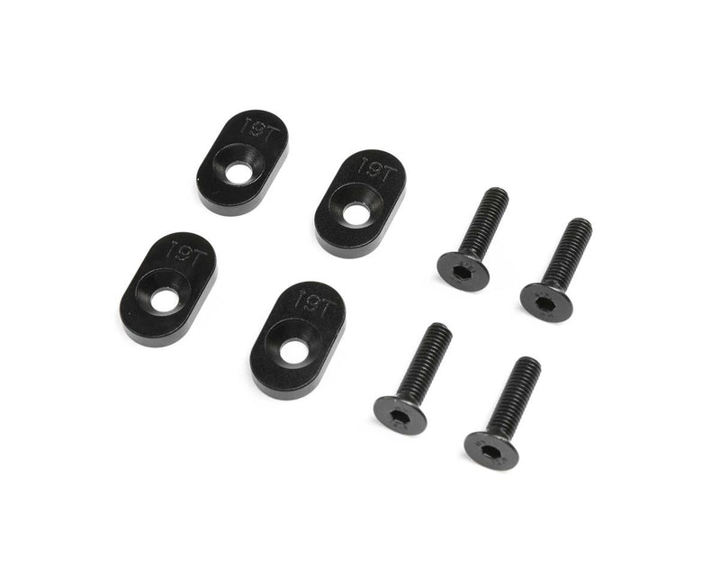 LOS252137 Losi 19T Engine Mount Insert and Screws, Black, 4pcs, DBXL 2.0