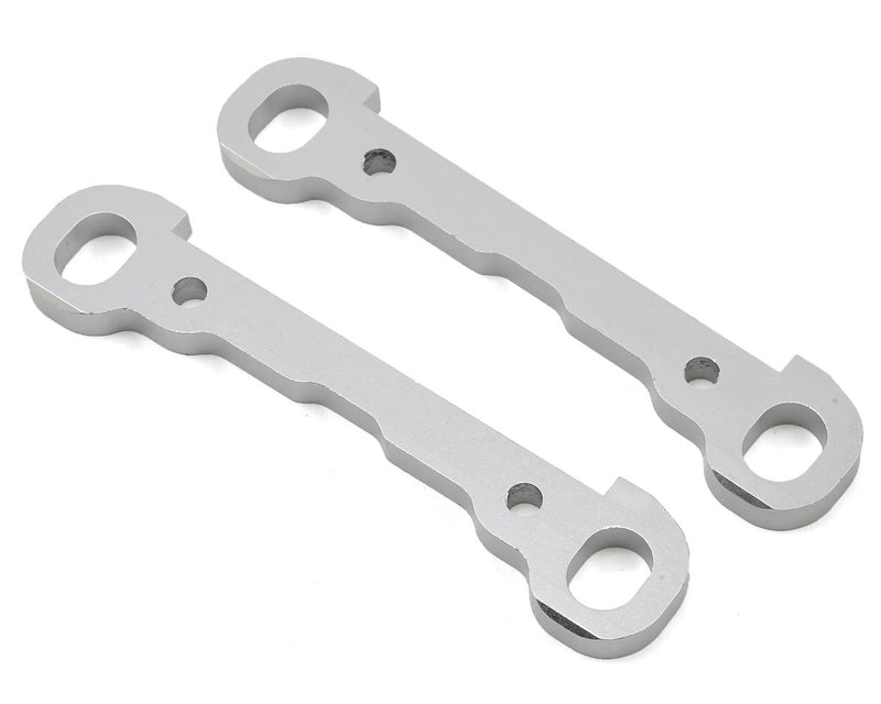 LOS254030 Losi Hinge Pin Braces, Front, Alum, Silver, MTXL (2)