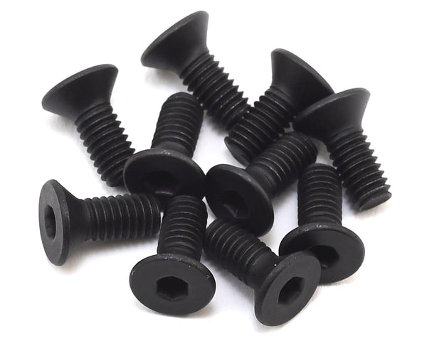 LOS255016 Losi Flat Head Screws, Stl, BO, M4 x 10mm (10)