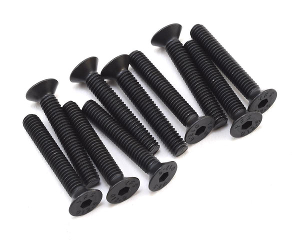 LOS255018 Losi Flat Head Screws, Stl, BO, M4 x 25mm (10)