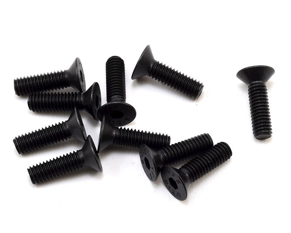 LOS255019 Losi Flat Head Screws, Stl, BO, M4 x 14mm (10)