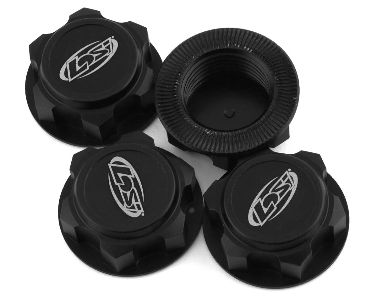 LOS352009 Losi Wheel Nut, Captured, Black, 4pcs, DBXL-E 2.0 Losi