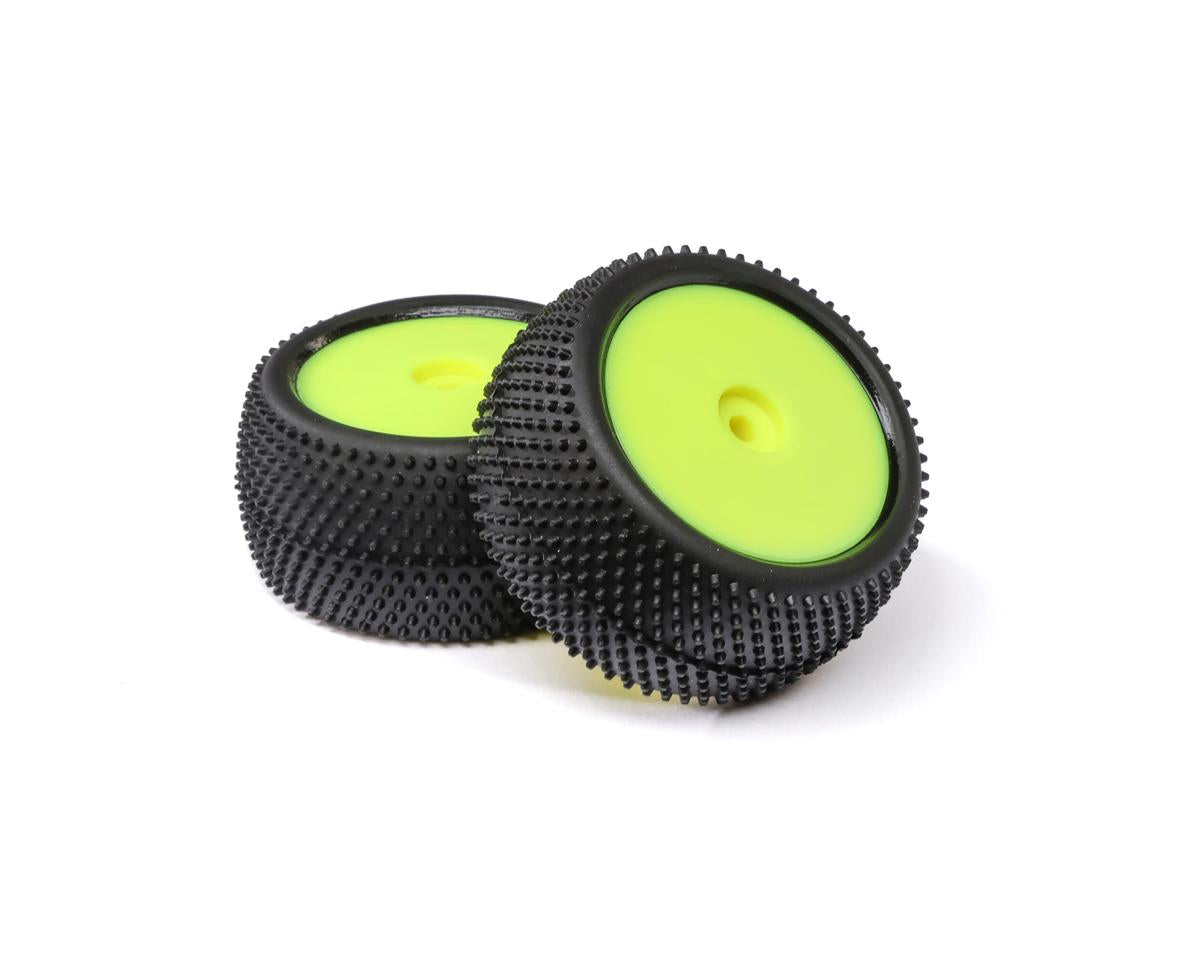 LOS41050 Losi Big Shot Rear Tyres Mounted on Yellow Rims, 2pcs, Mini-B Losi