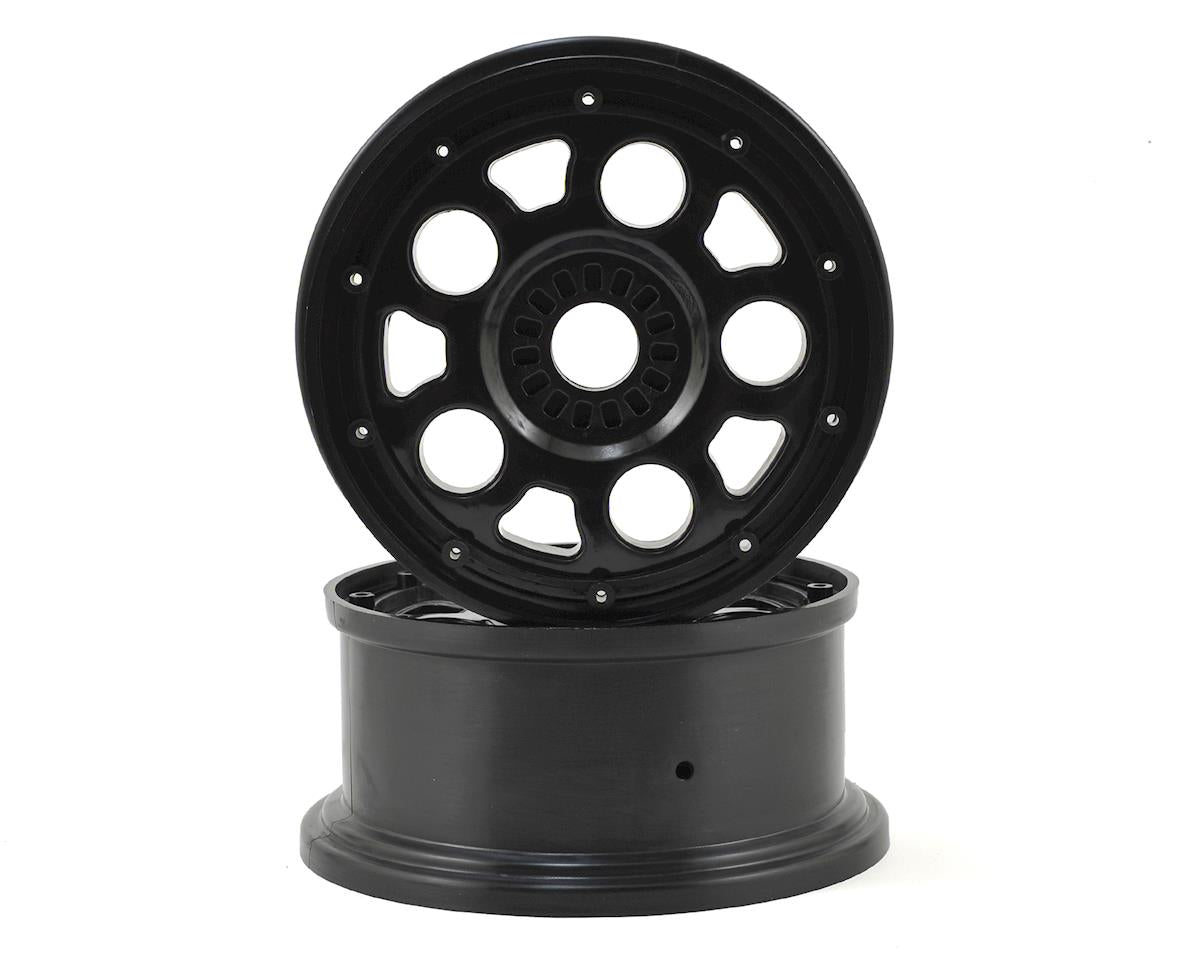 LOS45015 Losi Wheel, Black, Beadlock, Silver , 2pcs- DBXL-E Losi