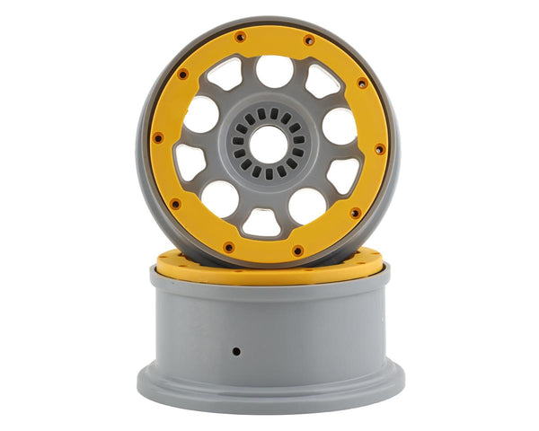 LOS45036 Losi Silver Wheels with Yellow Beadlock, 2pcs, DBXL 2.0