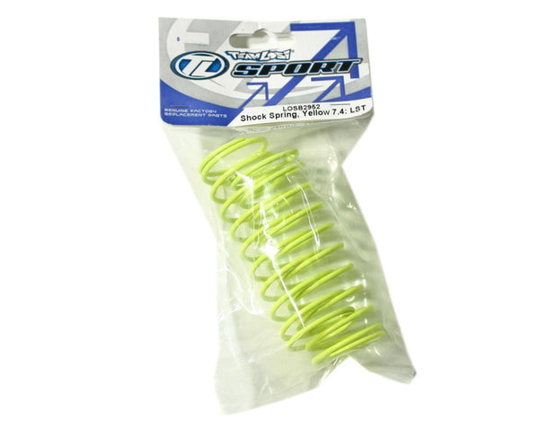 LOSB2952 Losi Shock Spring, Yellow 7.4 (pr), LST, LST2, AFT, MGB