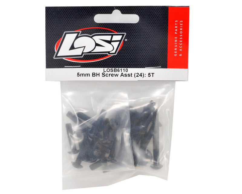 LOSB6110 Losi 5mm BH Screw Asst (24), 5IVE-T