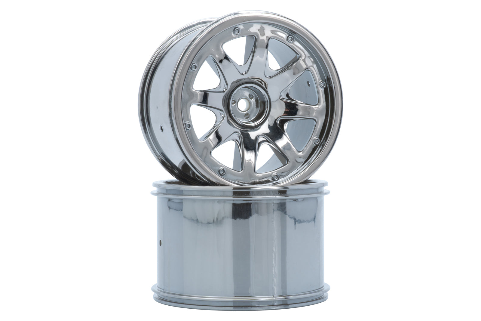 LRP-122021 LRP 8-SPOKE WHEEL BLACK -CHROME (2 PCS) LRP
