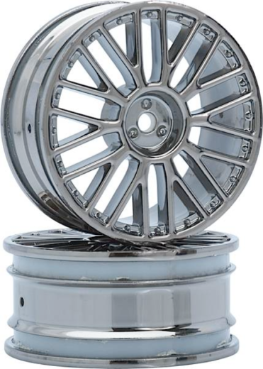 LRP-122022 LRP 8-SPOKE WHEEL BLACK -CHROME (2 PCS) - S10 TC LRP