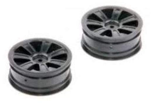 LRP-124049 LRP Spoke Wheel front black (2 pcs) - S10 Twister BX LRP