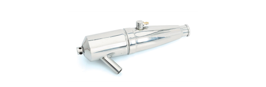 LRP-133136 LRP 1/8 Pipe Aluminium polished - Rebel BX/TX LRP
