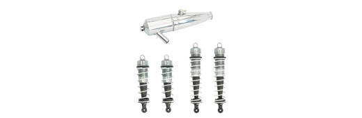 LRP-133500 LRP Aluminium BigBore Shock Set + Pipe Aluminium polished - Rebel BX upgrade