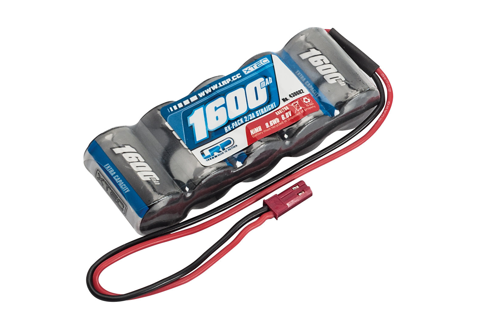 LRP-430602 LRP XTEC RX-pack Straight 2/3A NiMH - BEC - 6.0V - 1600mAh LRP