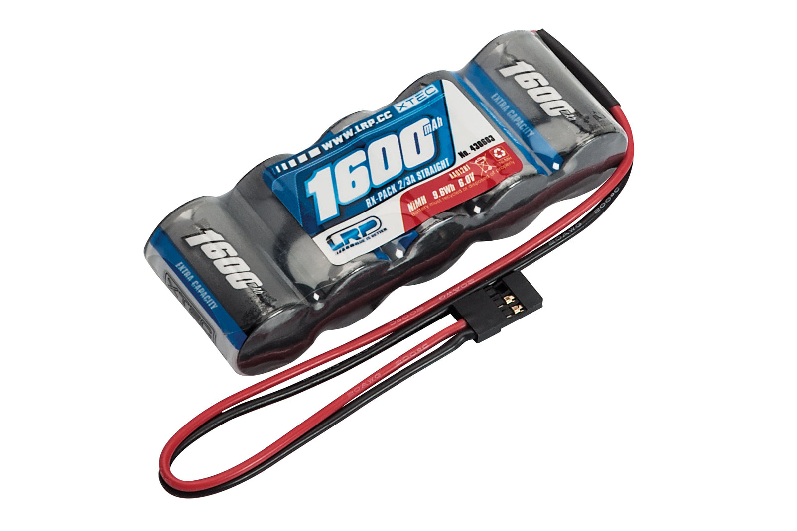 LRP-430603 LRP XTEC RX-pack Straight 2/3A NiMH - JR - 6.0V - 1600mAh LRP