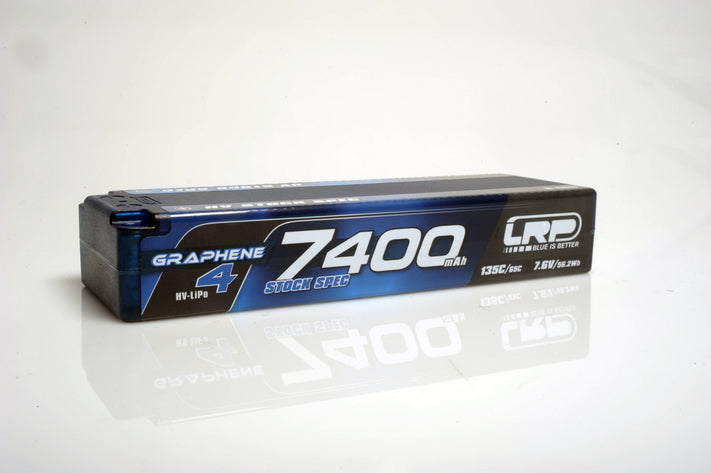 LRP-431276 LRP HV Stock Spec GRAPHENE-4 7400mAh Hardcase Battery - 7.6V LiPo - 135C/65C