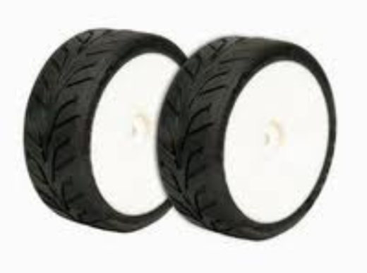 LRP-65570 LRP VTEC 1/8 Off-Road Buggy - wheel pre-mounted - Street tire on white wheel (1 pair) LRP