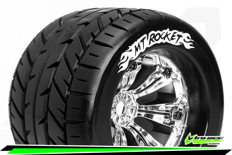LT3217CH MT-Rocket 1/8 Monster Truck Tyres Chrome Louise