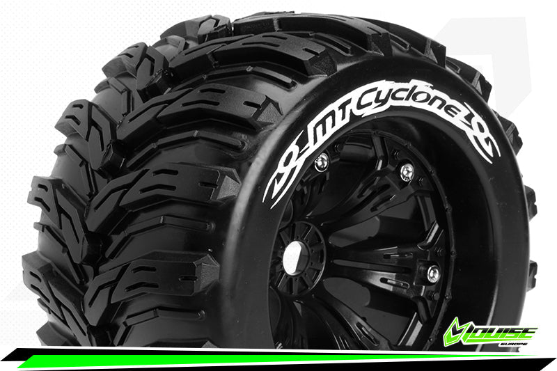 LT3220BH MT-Cyclone 1/8 Monster Truck Tyres Black Louise