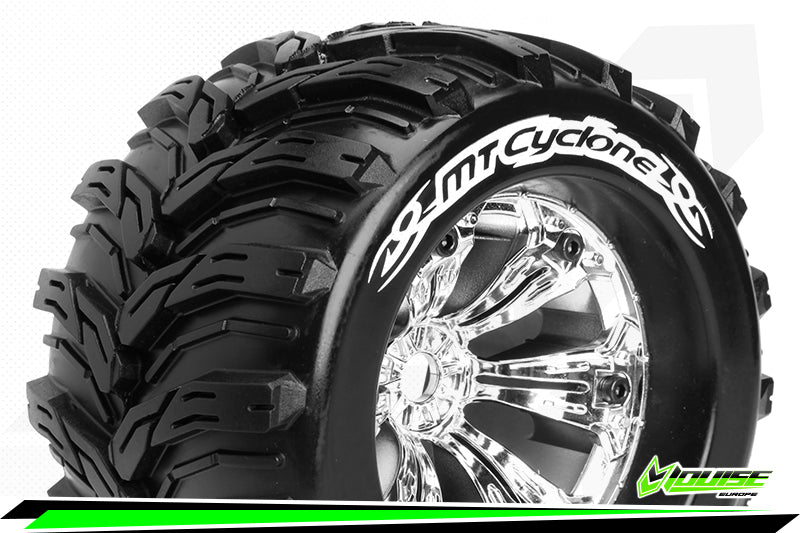 LT3220CH MT-Cyclone 1/8 Monster Truck Tyres Chrom Louise