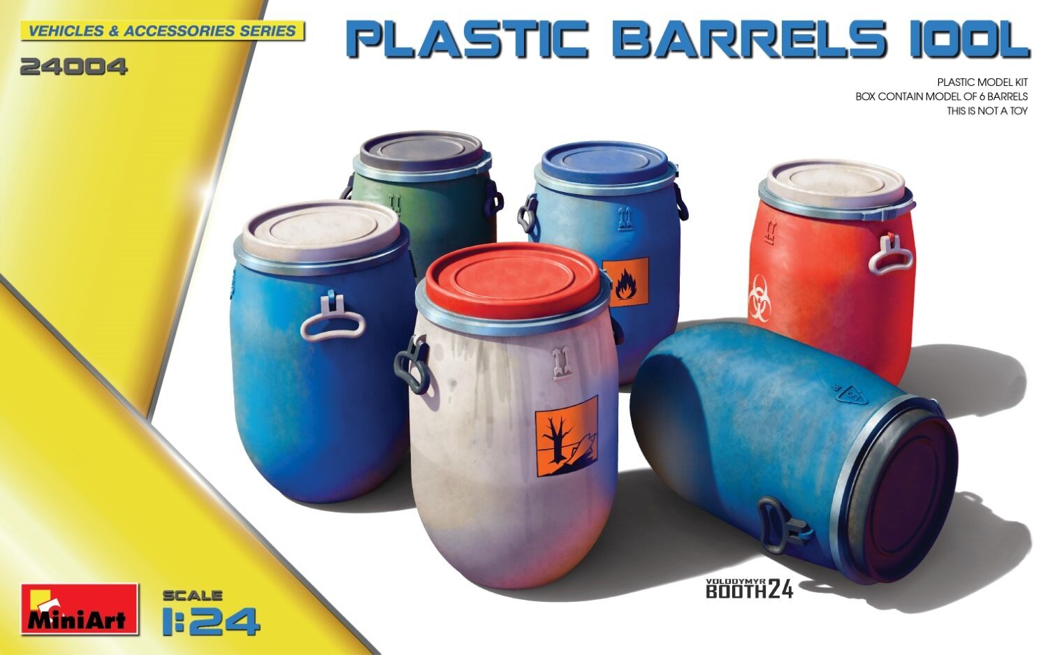 MiniArt 1/24 Plastic Barrels 100L Plastic Model Kit