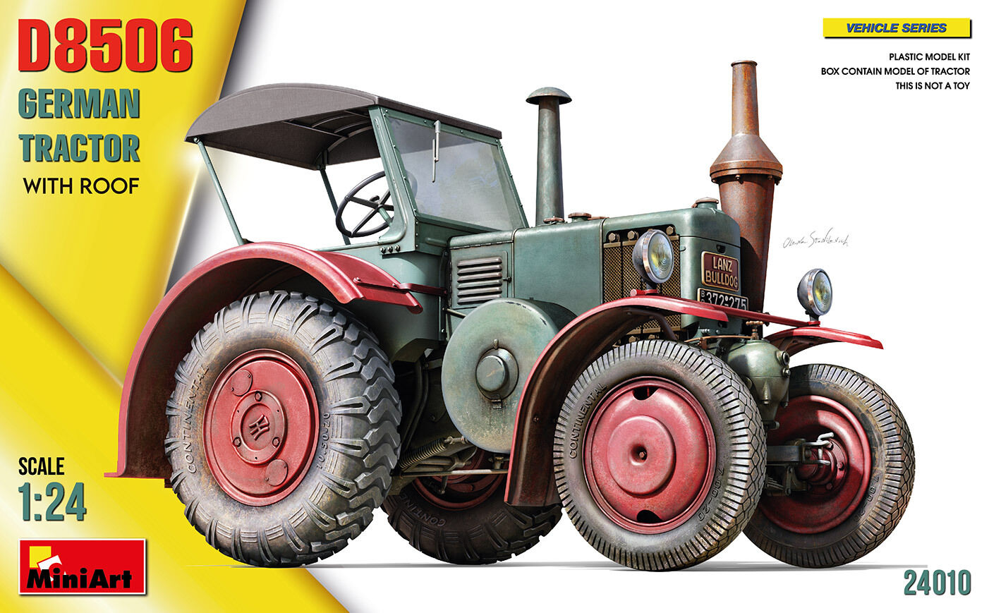 MiniArt 1/24 German Tractor D8506 w/Roof Plastic Model Kit