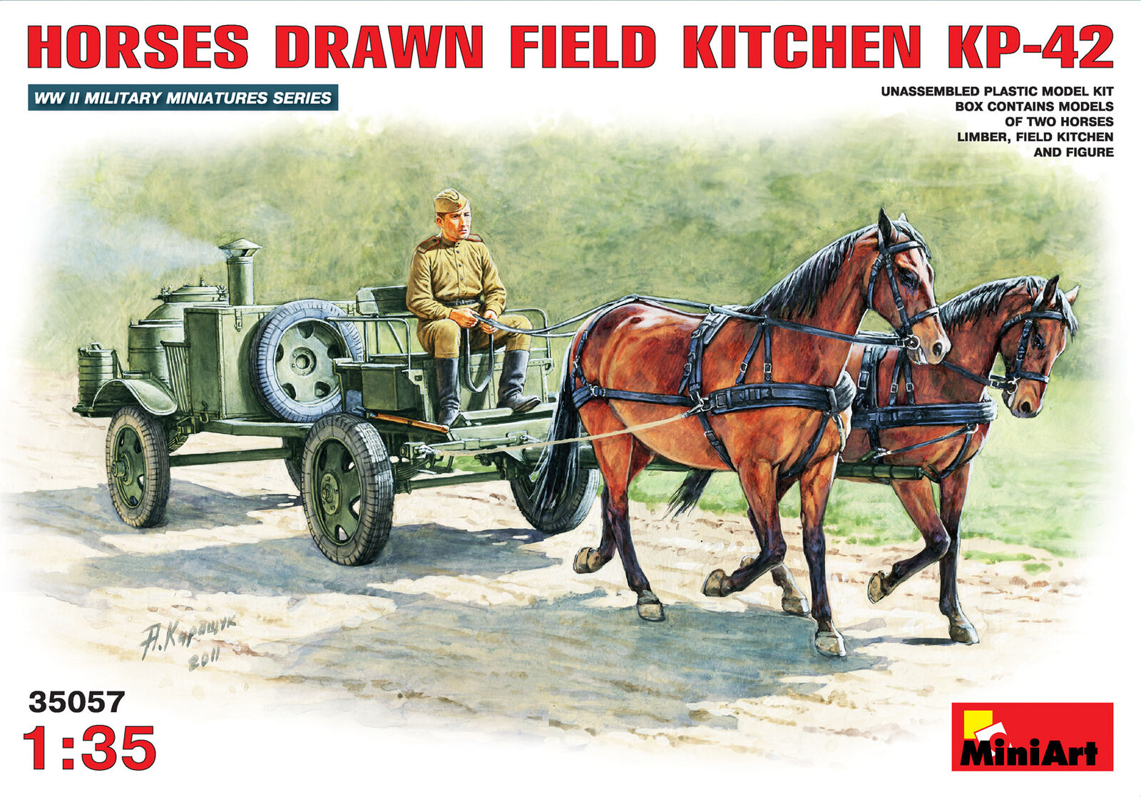 MiniArt 1/35 Horses drawn field kitchen KP-42 Plastic Model Kit