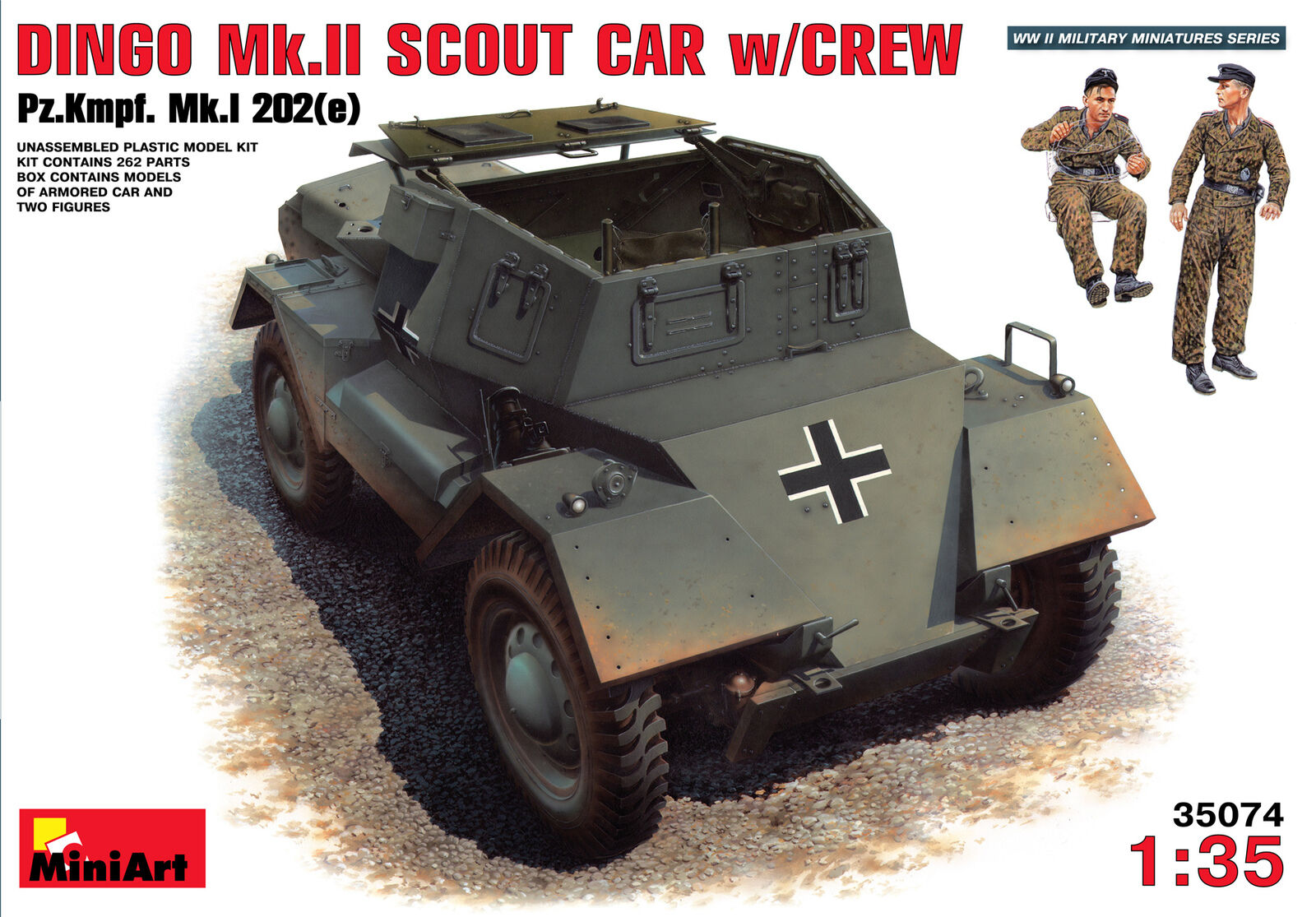 MiniArt 1/35 Dingo Mk II ( Pz.Kpfw.MK 1 202 (e)) w/crew  Plastic Model Kit