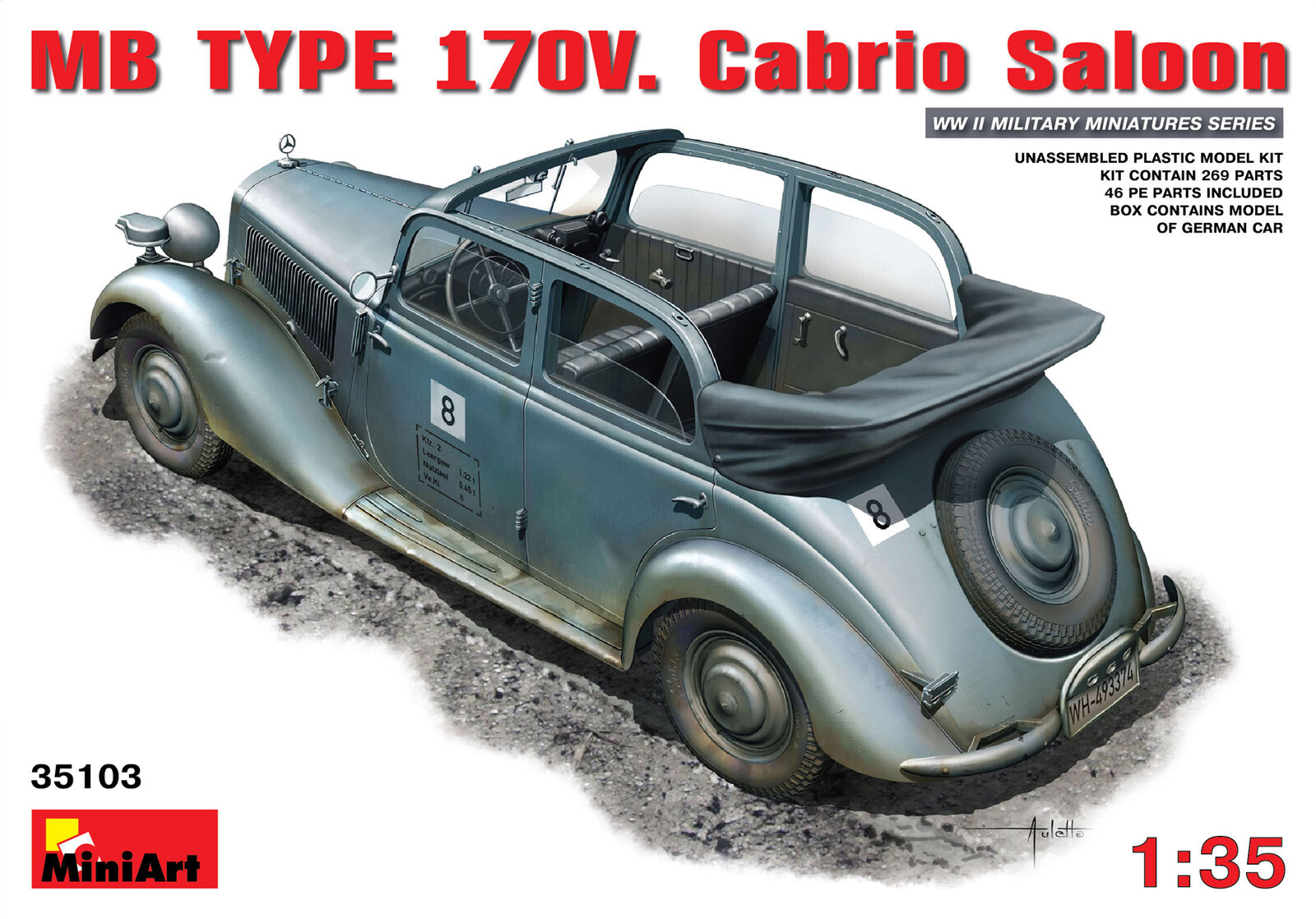 MiniArt 1/35 MB TYPE 170V Cabrio Saloon Plastic Model Kit