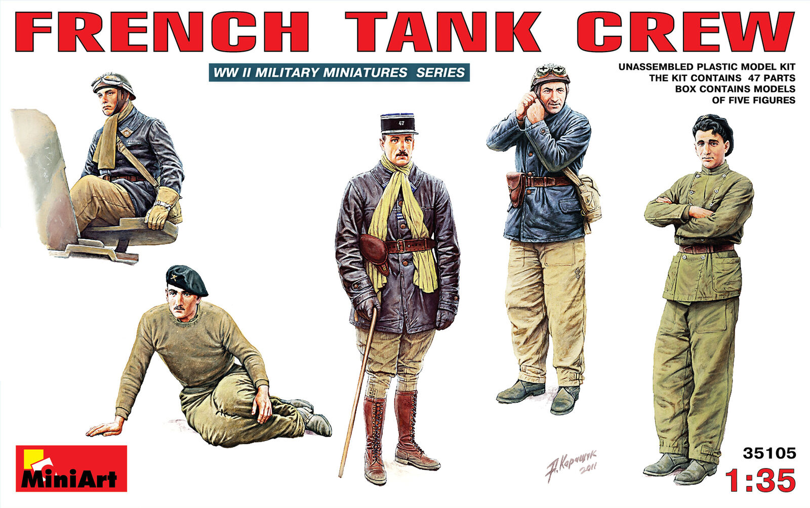 MiniArt 1/35 French Tank Crew Plastic Model Kit