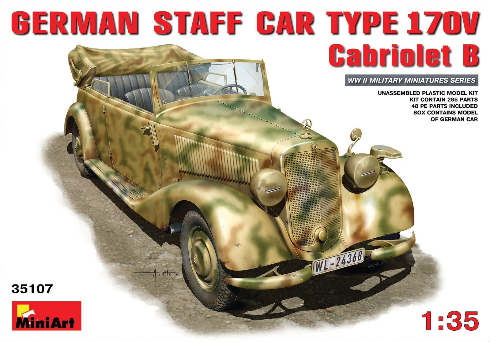 MiniArt 1/35 German Staff Car MB 170V. Cabriolet Plastic Model Kit