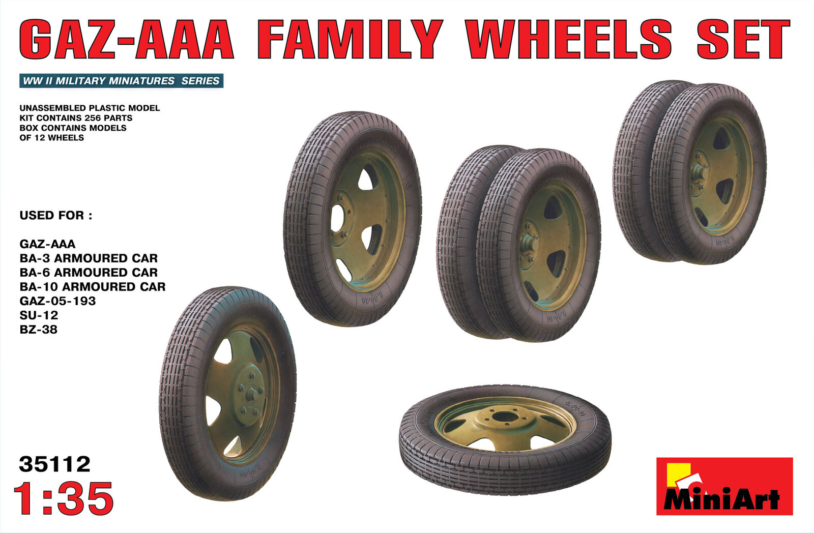 MiniArt 1/35 GAZ-AAA Family Wheels set Plastic Model Kit