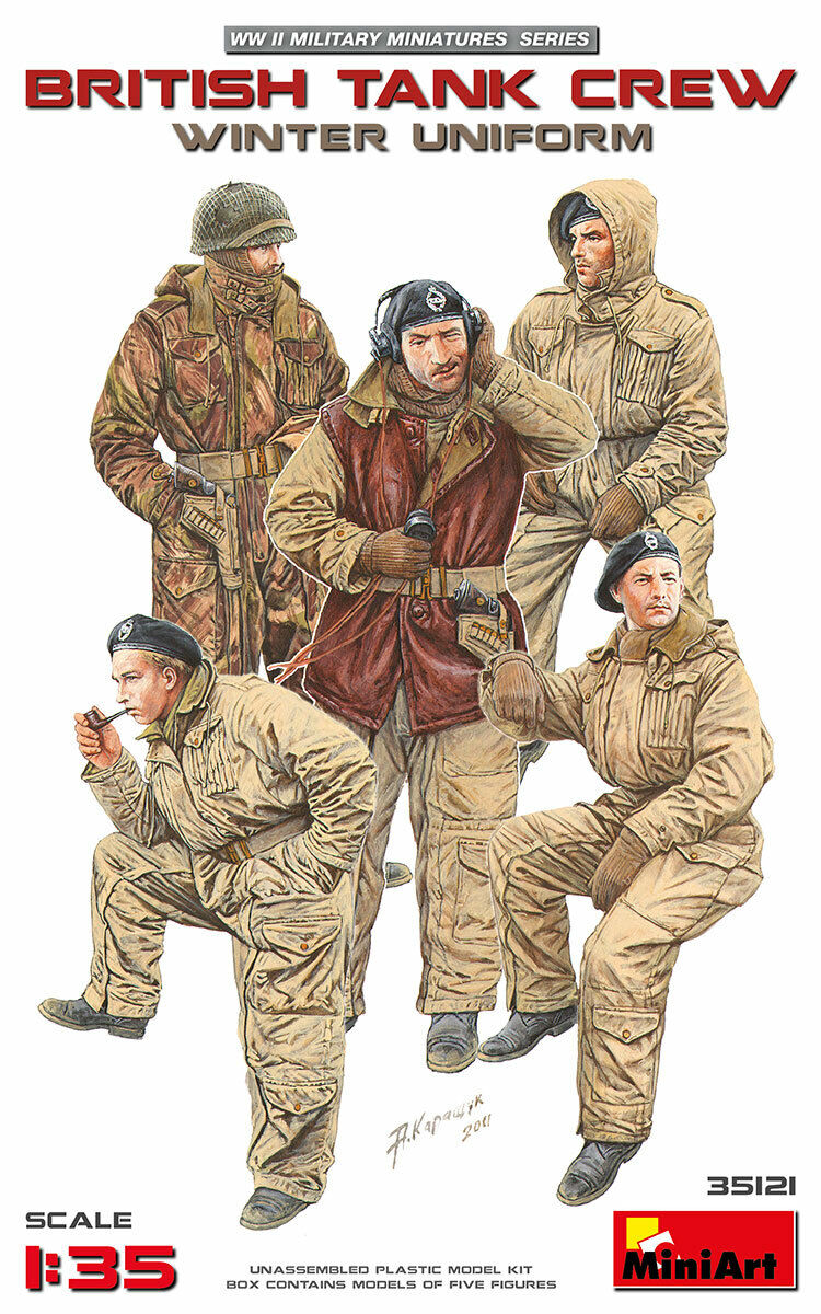 MiniArt 1/35 British Tank Crew (Winter Uniform) Plastic Model Kit