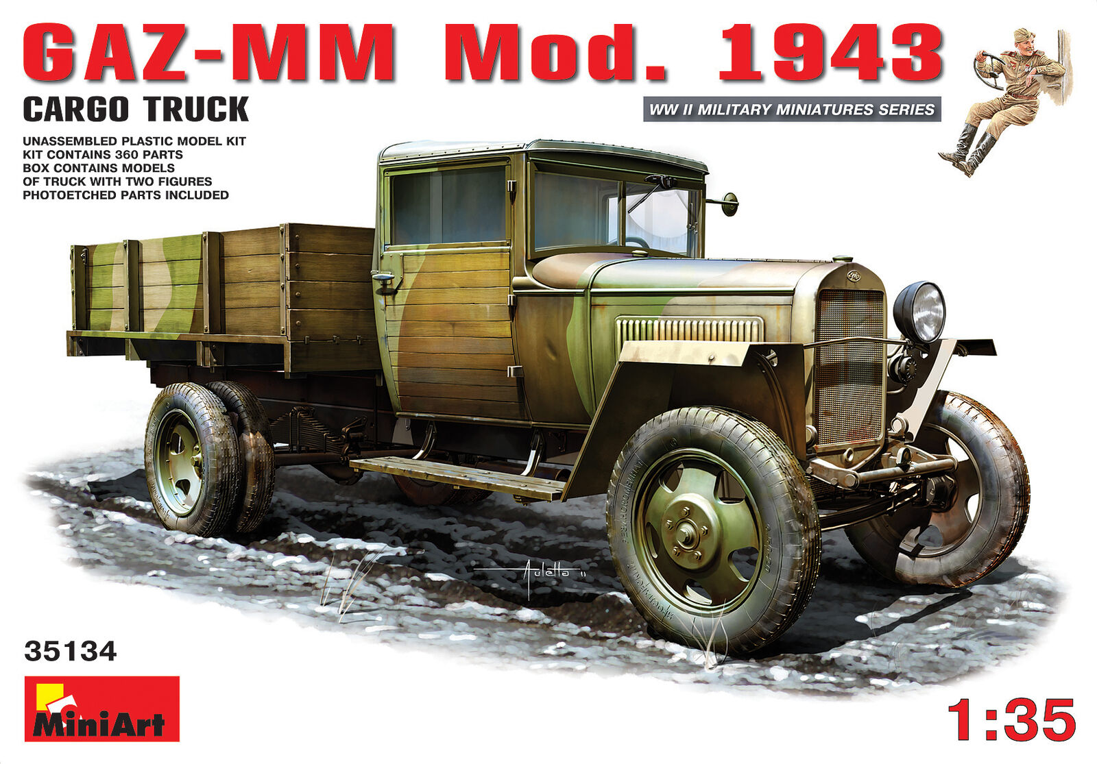 MiniArt 1/35 GAZ-MM. Mod. 1943. Cargo Truck Plastic Model Kit