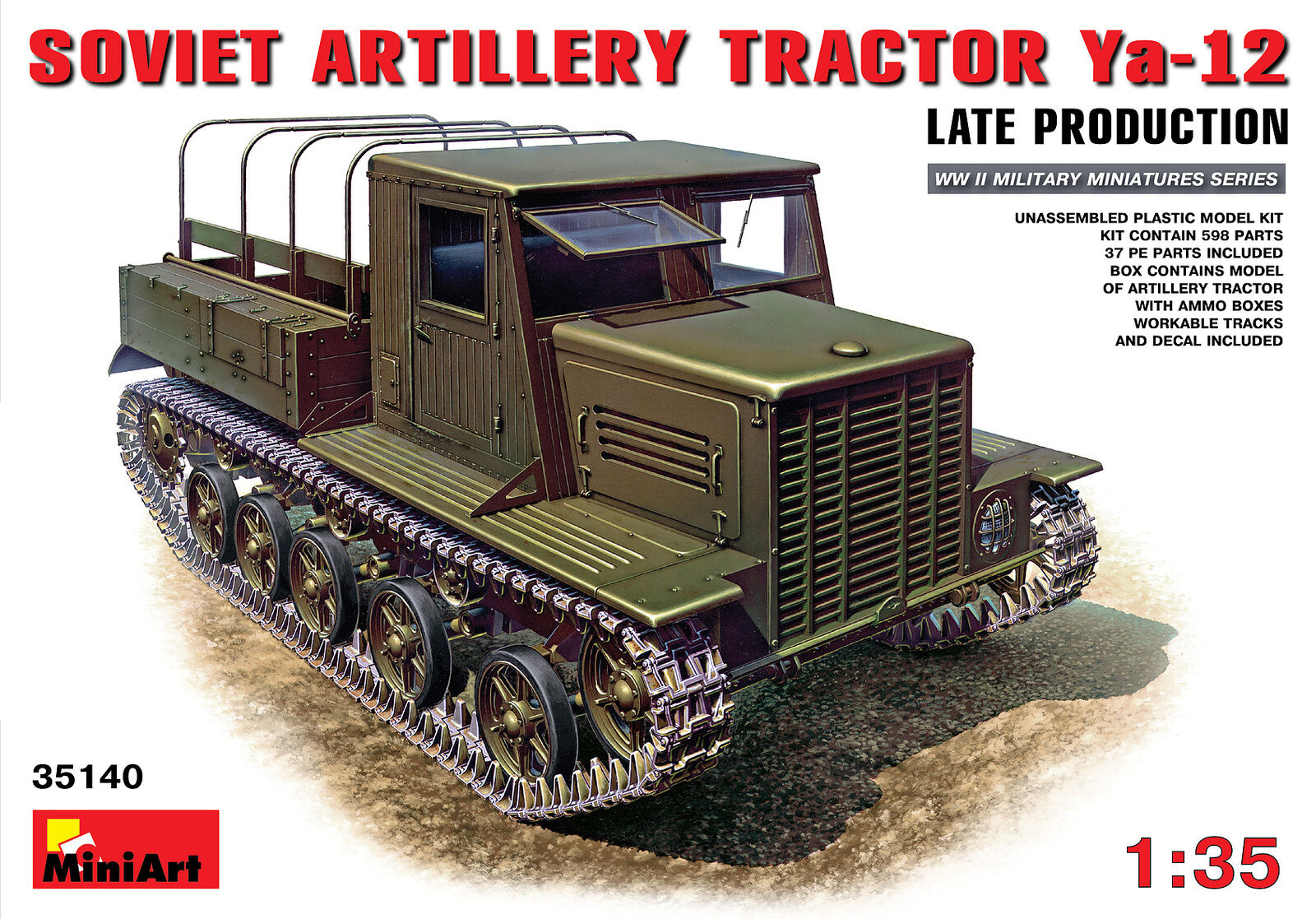MiniArt 1/35 Ya-12 Late Prod. Soviet Artillery Tractor Plastic Model Kit