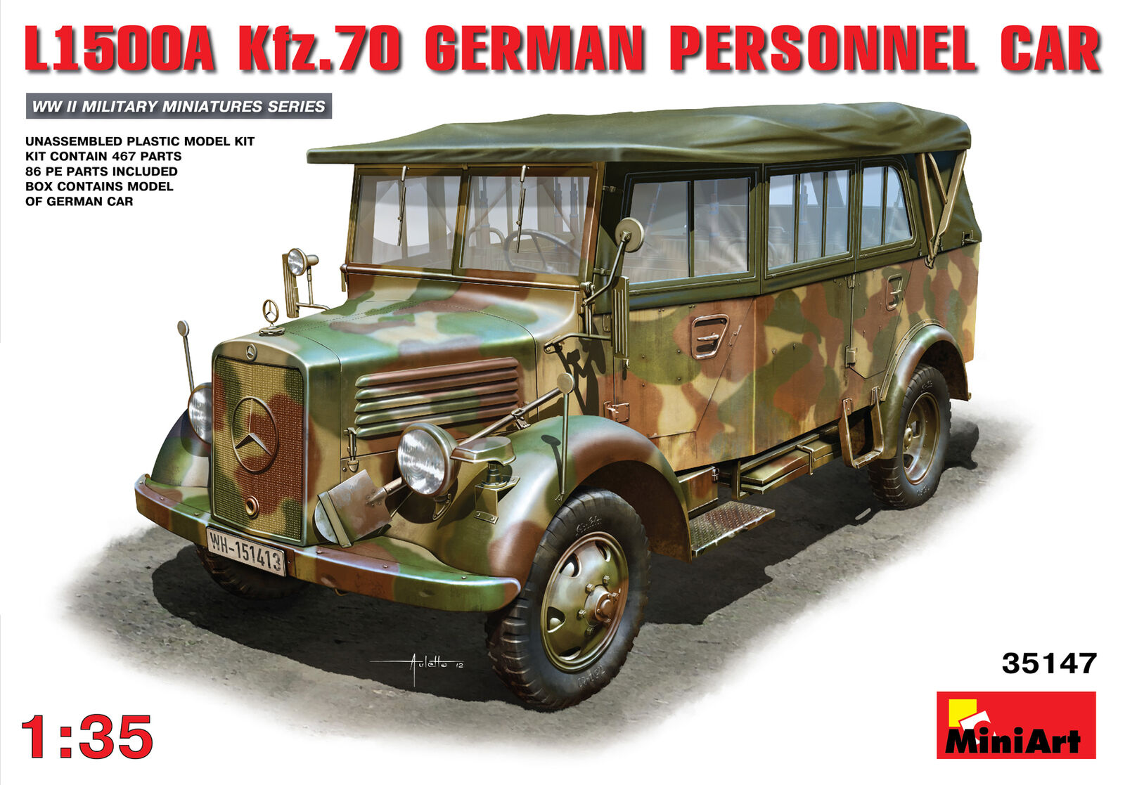 MiniArt 1/35  L1500A (Kfz.70) German Personnel Car Plastic Model Kit