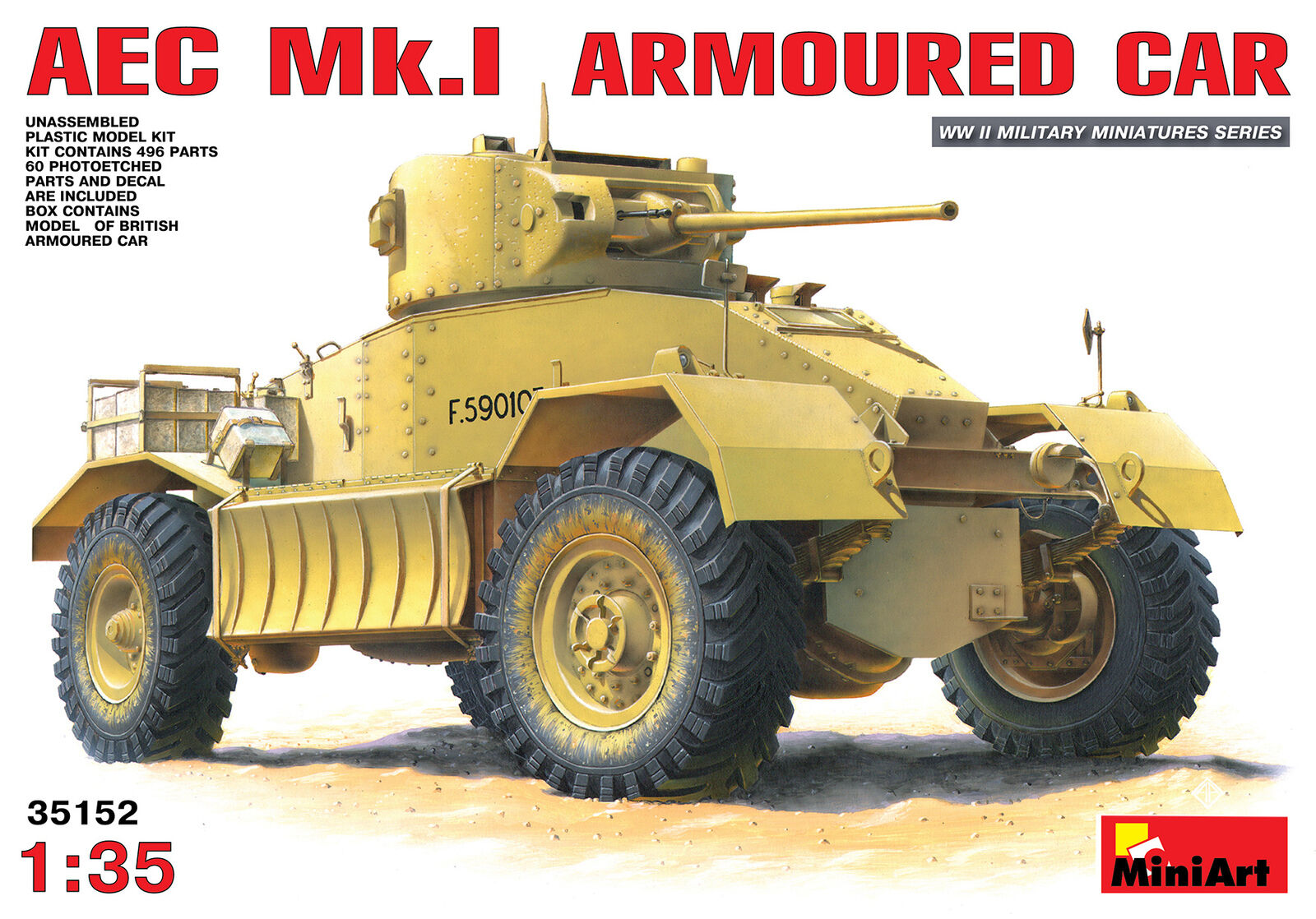 MiniArt 1/35 AEC Mk 1 Armoured Car Plastic Model Kit