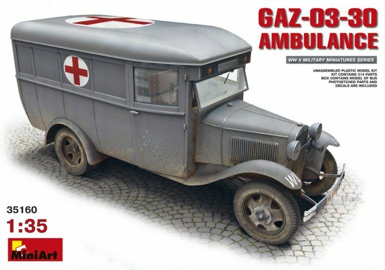 MiniArt 1/35 GAZ-03-30 Ambulance Plastic Model Kit