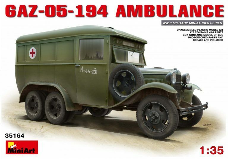 MiniArt 1/35 GAZ-05-194 Ambulance Plastic Model Kit