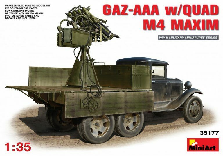 MiniArt 1/35 GAZ-AAA w/QUAD M4 MAXIM Plastic Model Kit MA35177