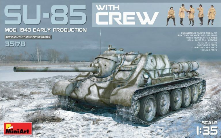 MiniArt 1/35 SU-85 Mod. 1943 (Early Production) w/Crew Plastic Model Kit