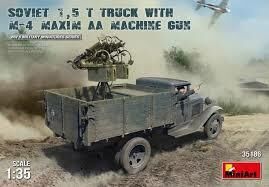 MiniArt 1/35 Soviet 1.5 t Truck w/ M-4 Maxim AA Machine Gun Plastic Model Kit