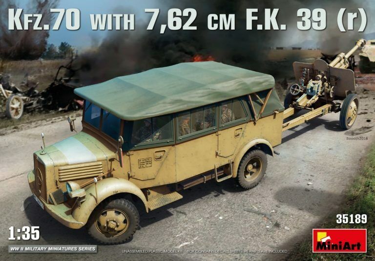MiniArt 1/35 Kfz.70 & 7.62 cm F.K. 39 ( r ) Plastic Model Kit