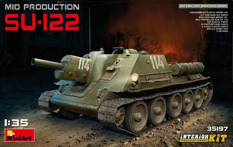 MiniArt 1/35 SU-122 (Mid Production) w/ Interior Kit Plastic Model Kit