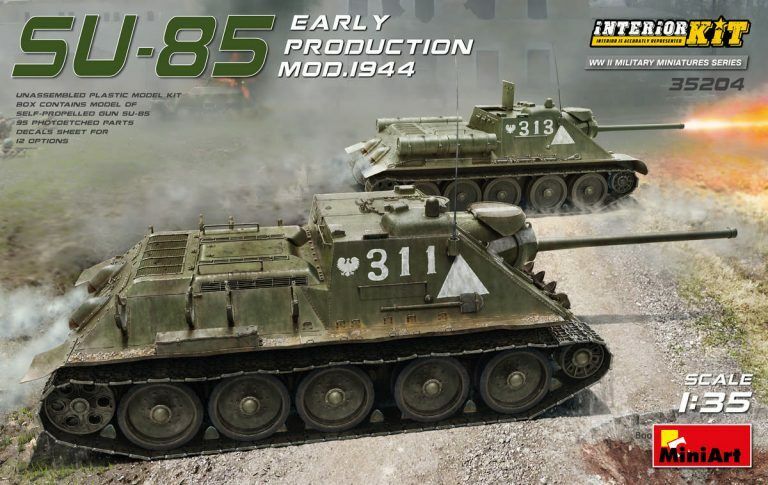 MiniArt 1/35 SU-85 Mod. 1944(Early Production)w/ Interior Kit Plastic Model Kit